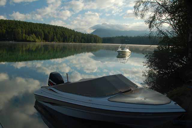 sunrise on lake five